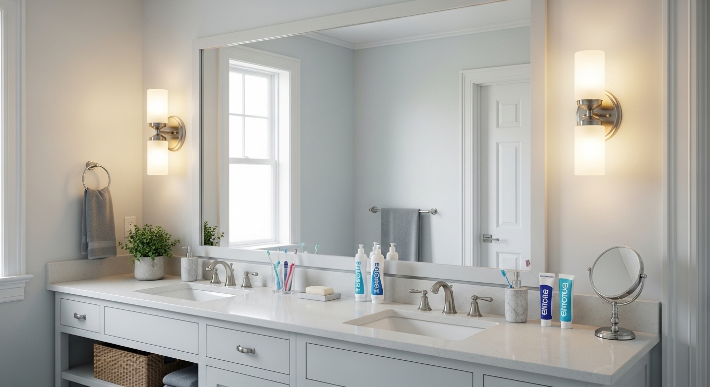 Bathroom Lighting for a Family With 5 Kids (Honestly, Just Brighter)